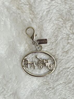 Silver Horse & Carriage Zipper Charm